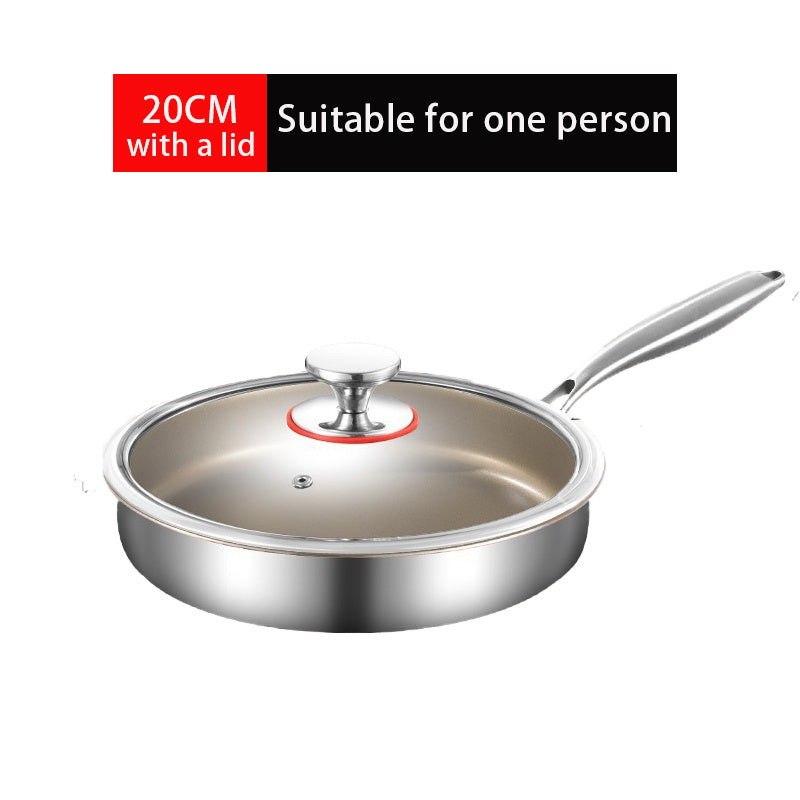 Pure Titanium Frying Pan With Glass Lid Healthy Non Stick Skillet No Coating Induction And Gas Stove Safe Durable Scratch Resistant Titanium Cookware Easy To Clean Perfect For Breakfast Lunch Dinner Sauteing Searing And Family Meals