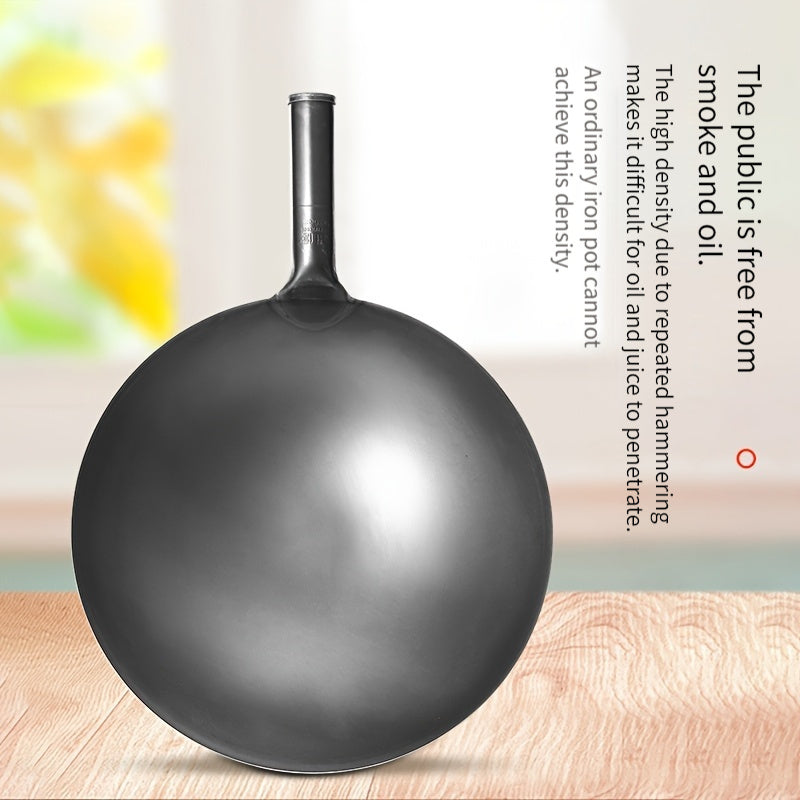 A Cast Iron Frying Pan, Heavy-Duty Skillet, Single Pancake Griddle, Gas Stove, Chef'S Special Frying Pan, Wok, Round-Bottomed