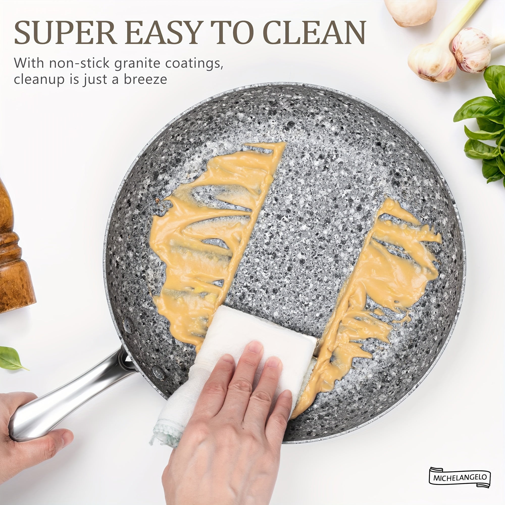 Ultra Nonstick Frying Pan with Stone Interior, Frying Pan with Lid, Stone Skillet with Lid, Granite Frying Pan Nonstick, Nonstick Frying Pans with Lid