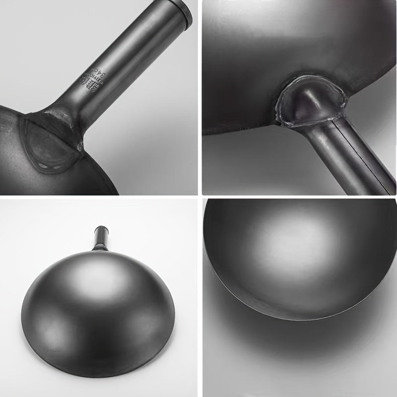 A Cast Iron Frying Pan, Heavy-Duty Skillet, Single Pancake Griddle, Gas Stove, Chef'S Special Frying Pan, Wok, Round-Bottomed